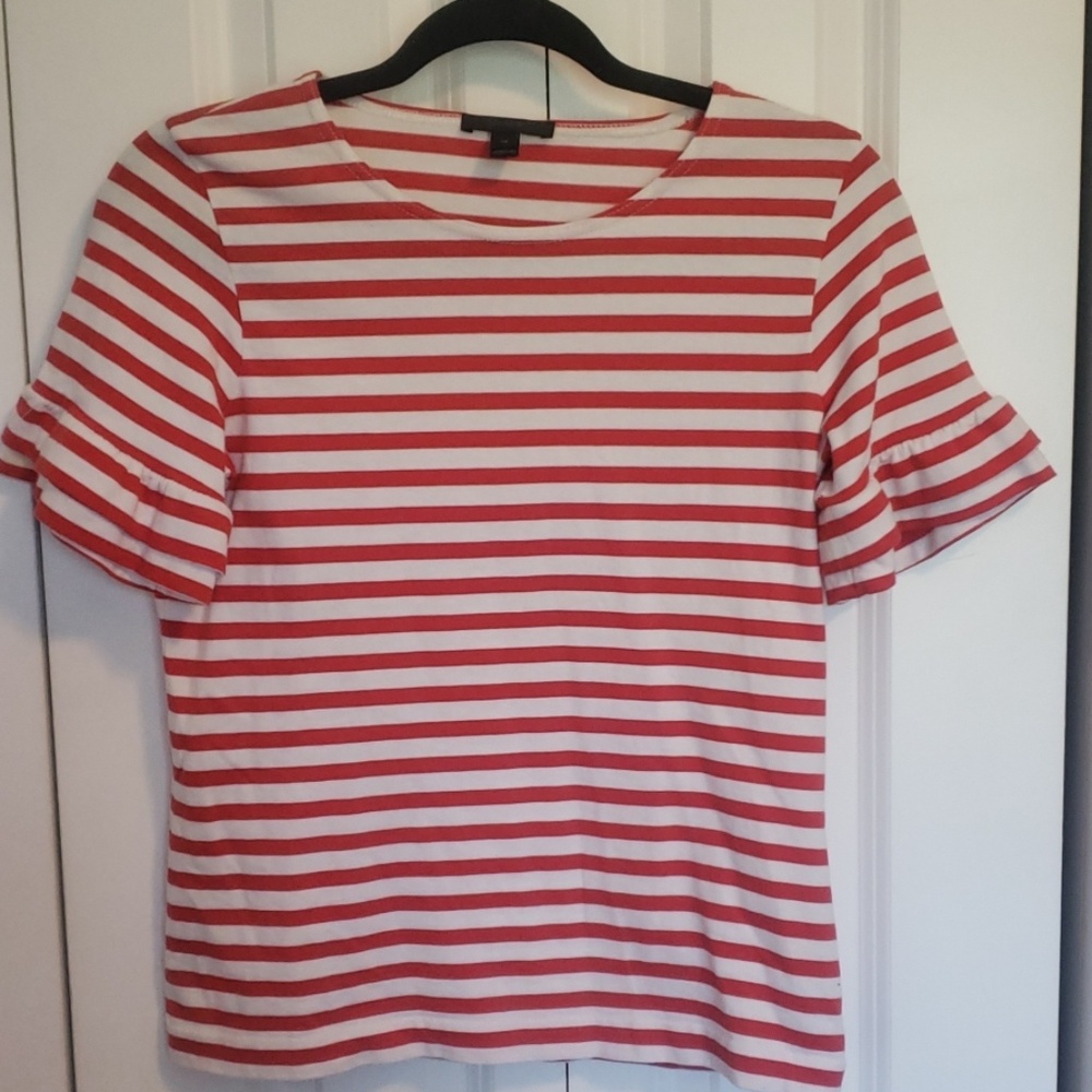 J. Crew belled short sleeved striped shirt